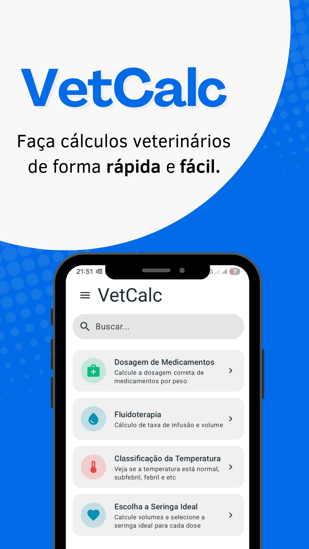 Tela principal do VetCalc